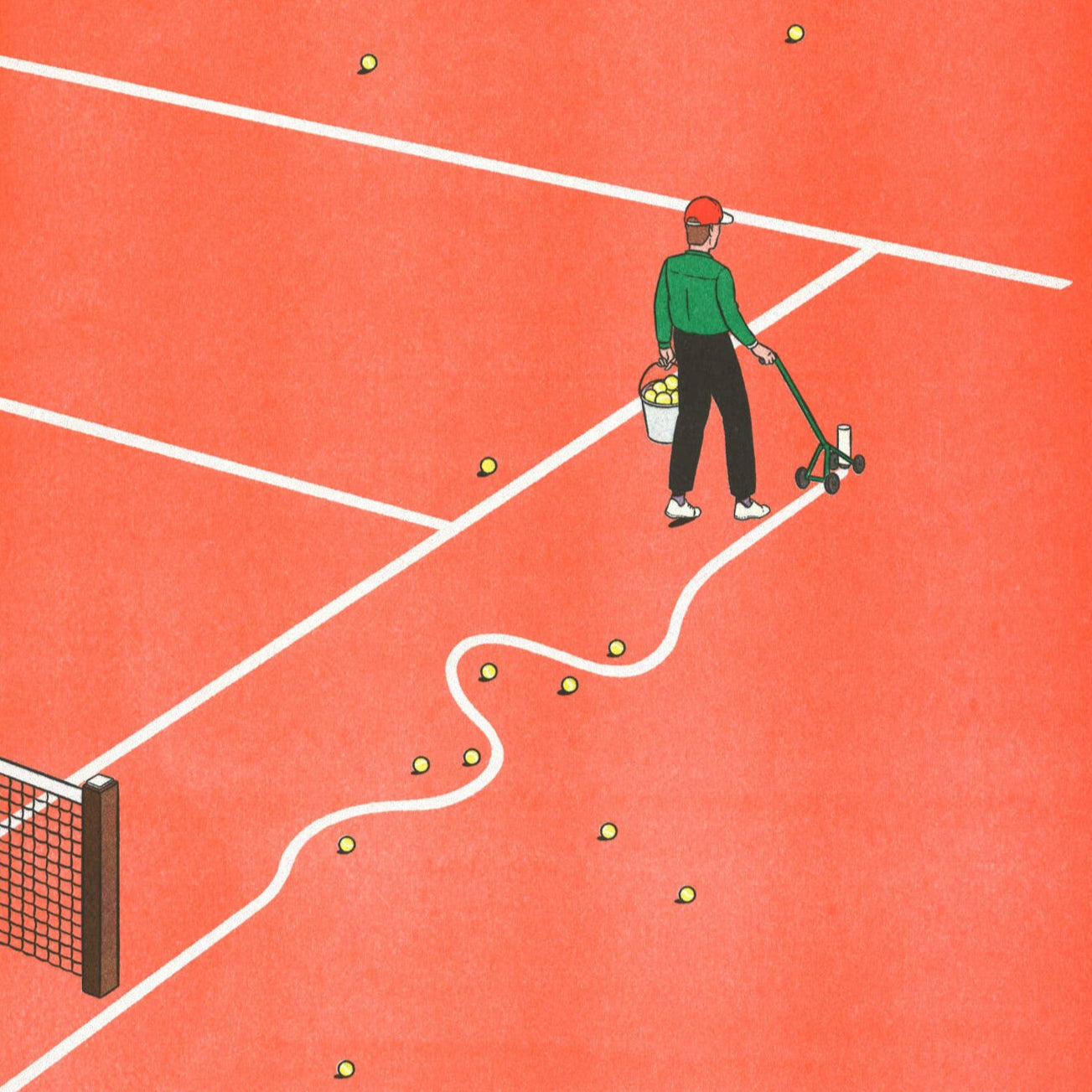 A3 Risograph print - Roland-Garros by Simon Bailly