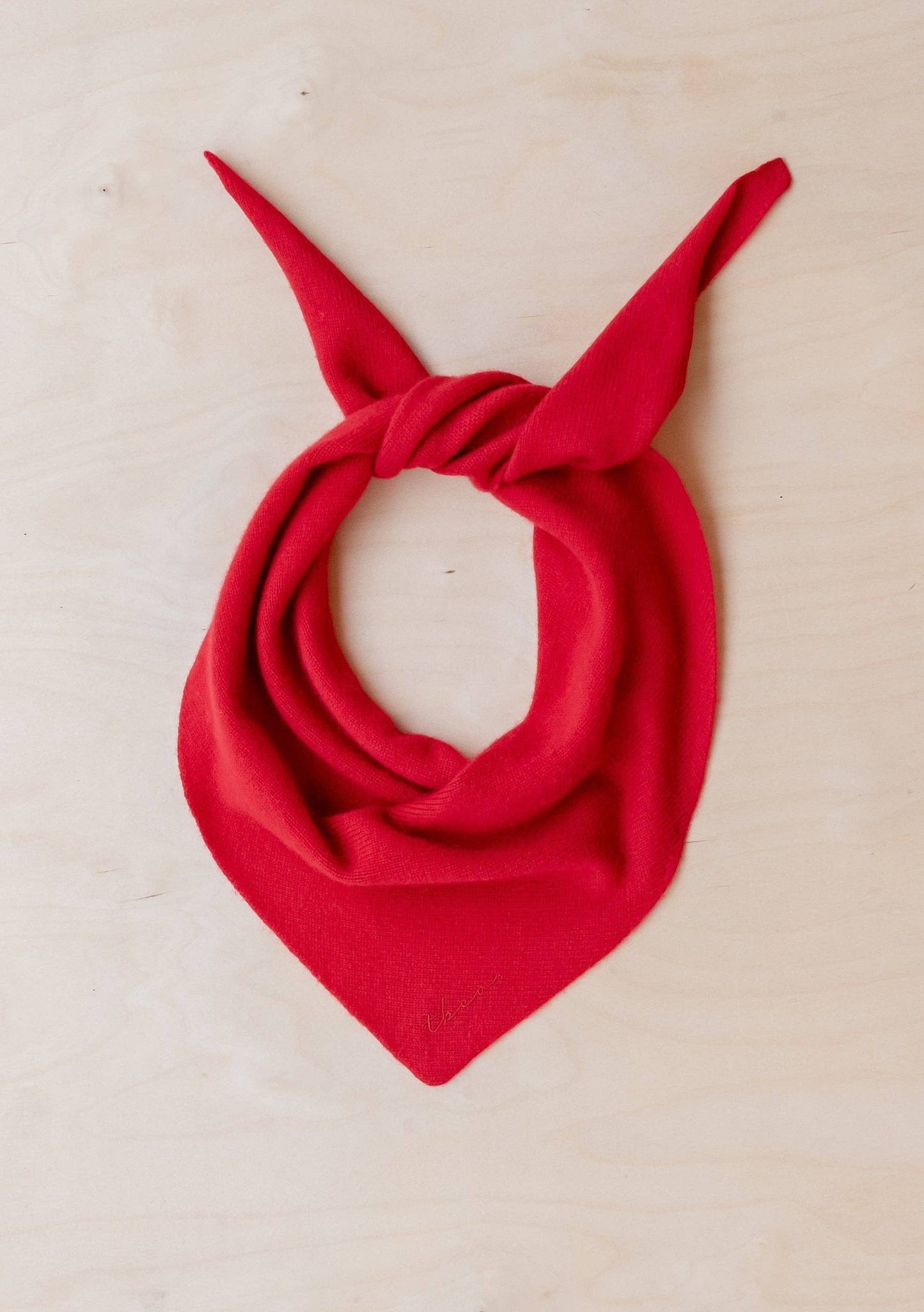 Merino Triangle Scarf - Red