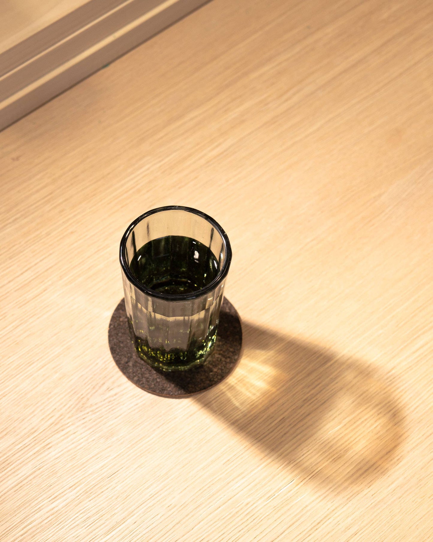 Round Natural Dark Cork Coasters - Set of 4