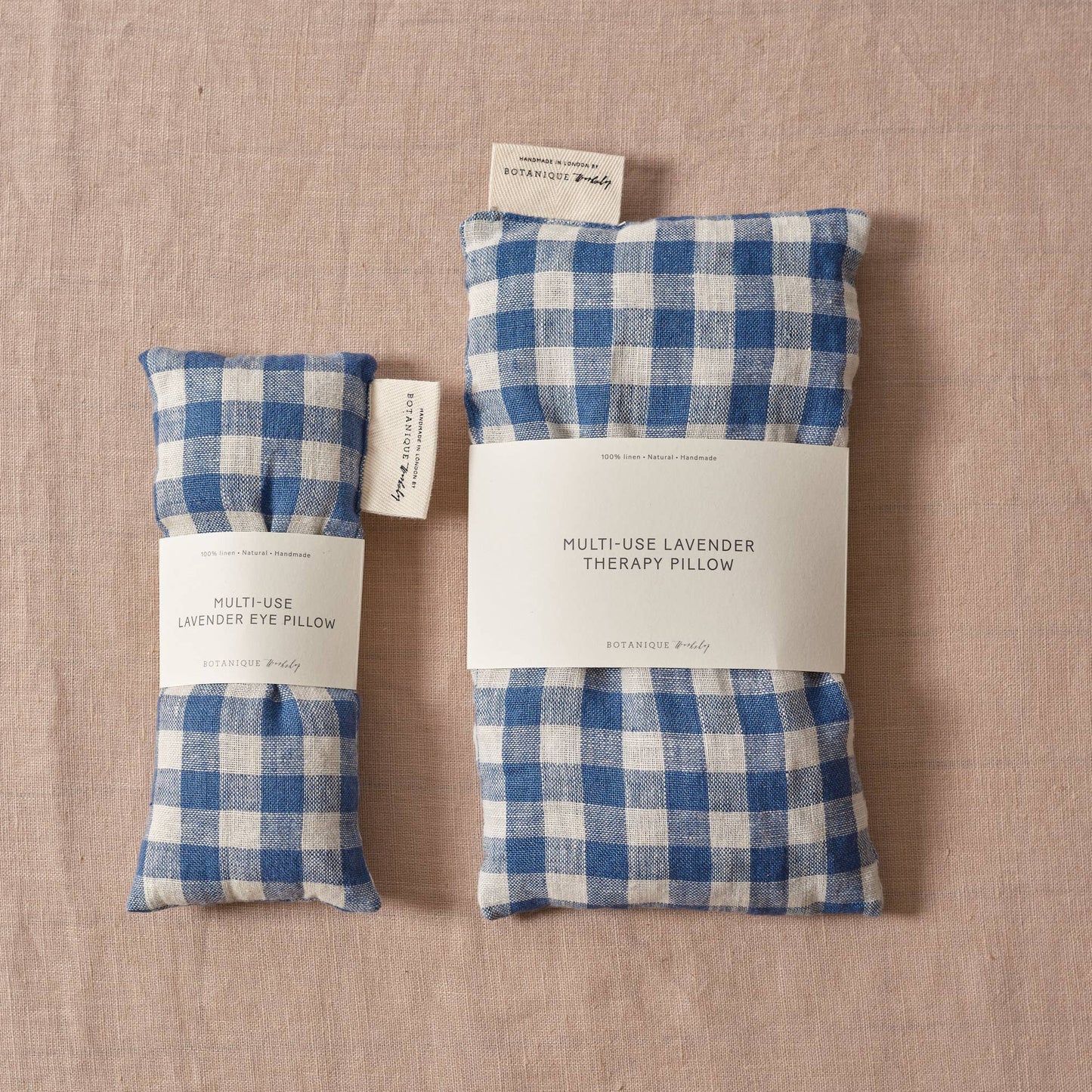 Multi-Use Lavender Eye Pillow - Blue Gingham Linen