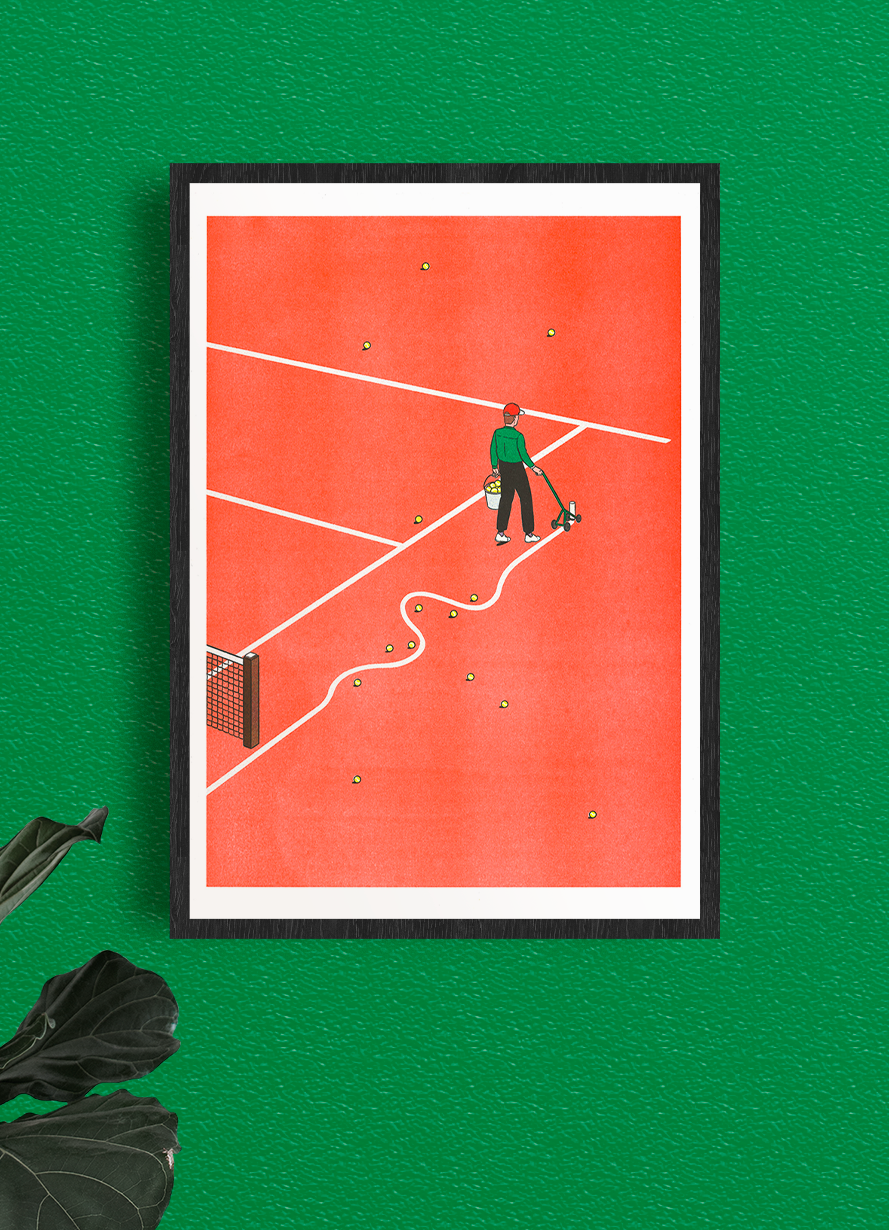 A3 Risograph print - Roland-Garros by Simon Bailly