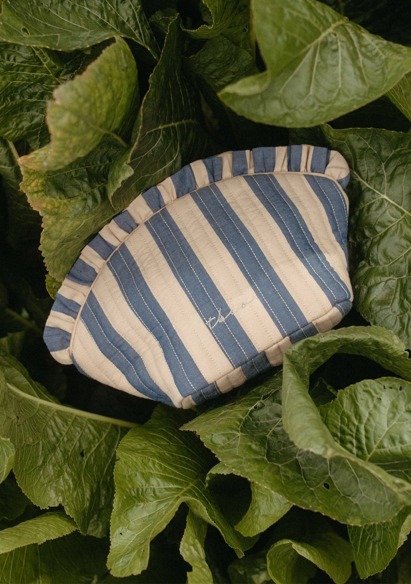 TBCo - Cotton Wash Bag in Navy Stripe - DOR & TAN