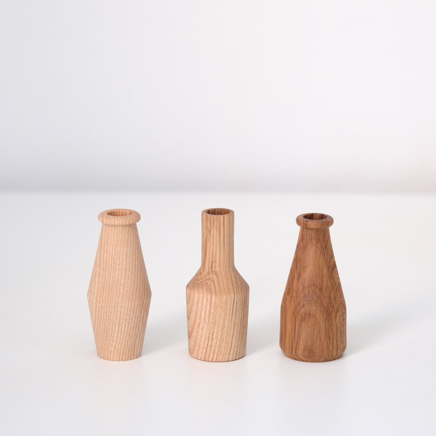 Set of 3 Bud Vases - Various Woods