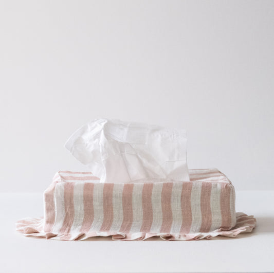 Tissue Box Cover - Pink Stripe