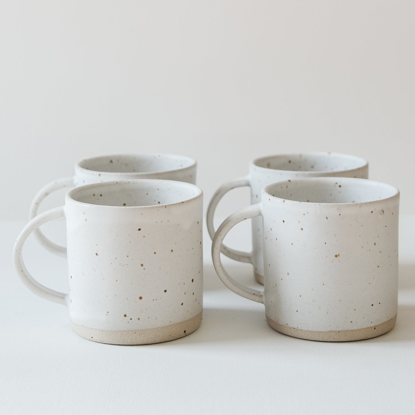 Matte White & Speckled Mugs - Set of 4 SECONDS