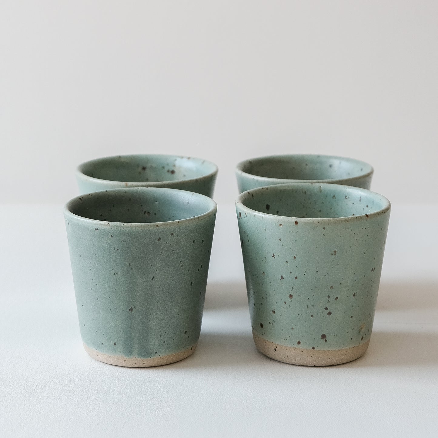 Celadon & Speckled Beakers - Set of 4 SECONDS - DOR & TAN