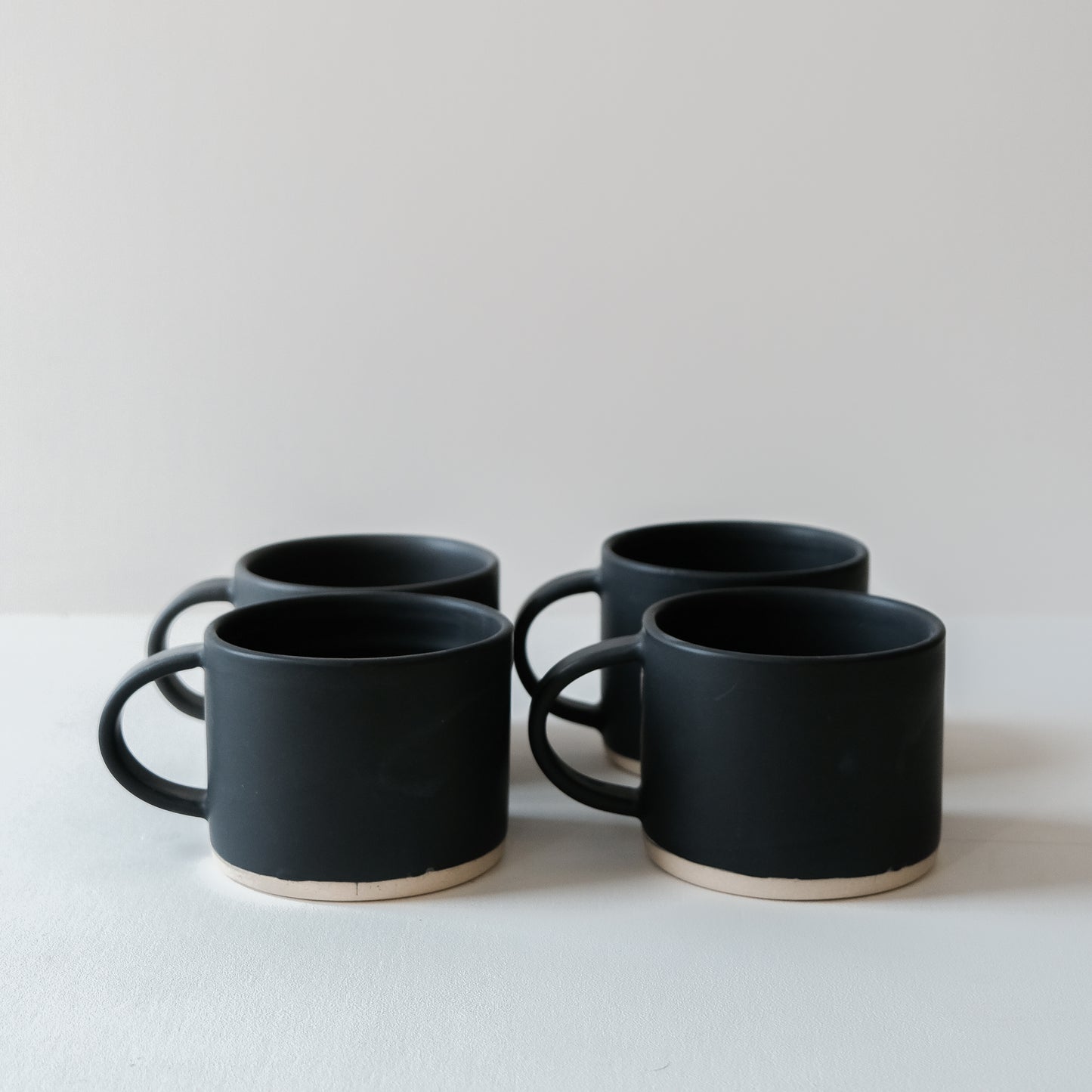 Charcoal Short Mugs - Set of 4 SECONDS - DOR & TAN