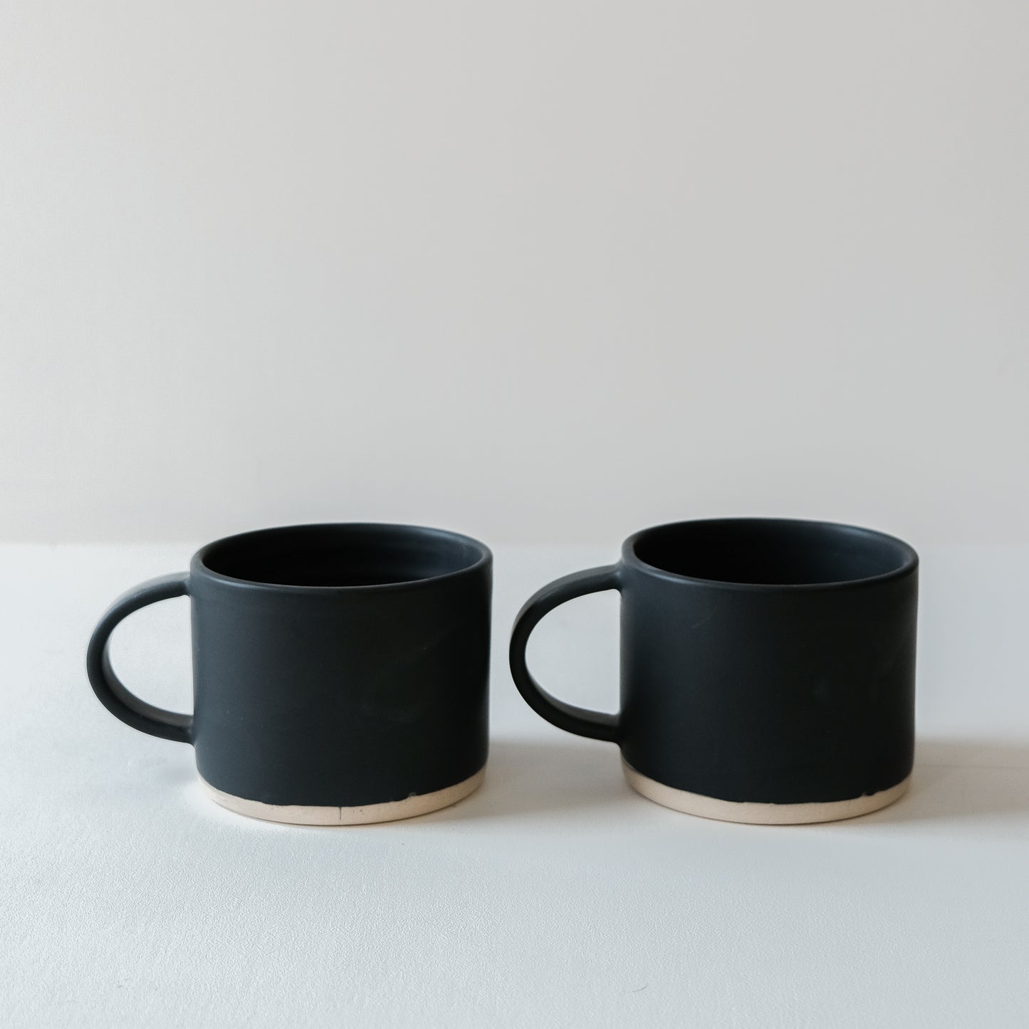 Charcoal Short Mugs - Set of 2 SECONDS - DOR & TAN