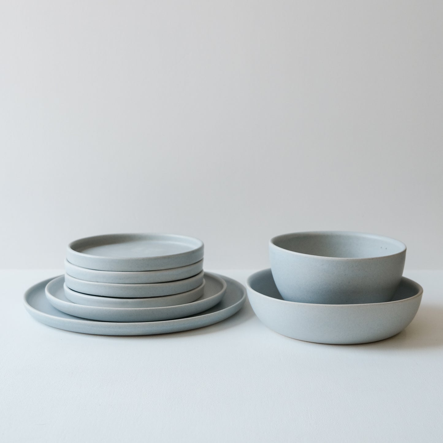 Set of Everyday Dinnerware Linen Blue - Set of 8 SECONDS