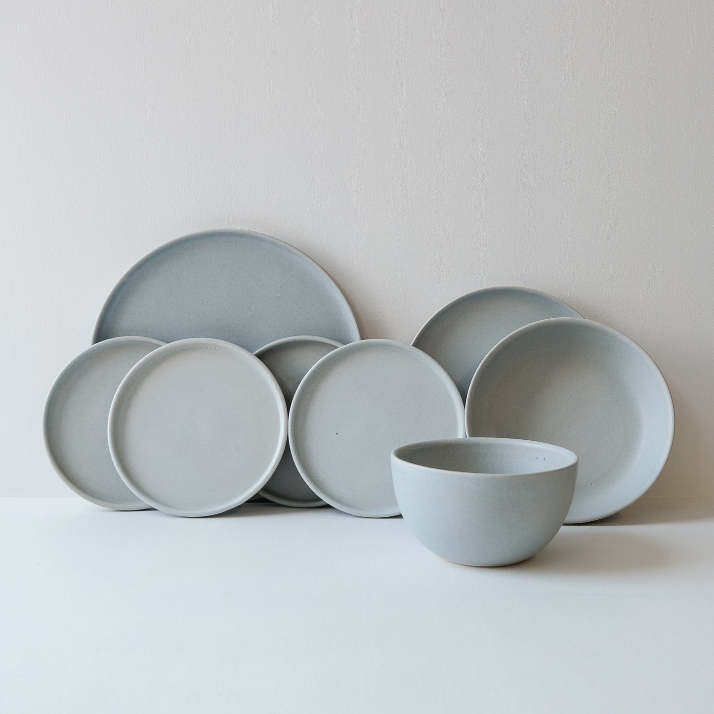 Set of Everyday Dinnerware Linen Blue - Set of 8 SECONDS