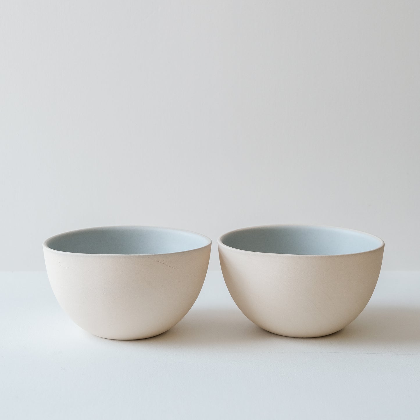 Everyday Cereal Bowl White & Linen Blue - Set of 2 SECONDS