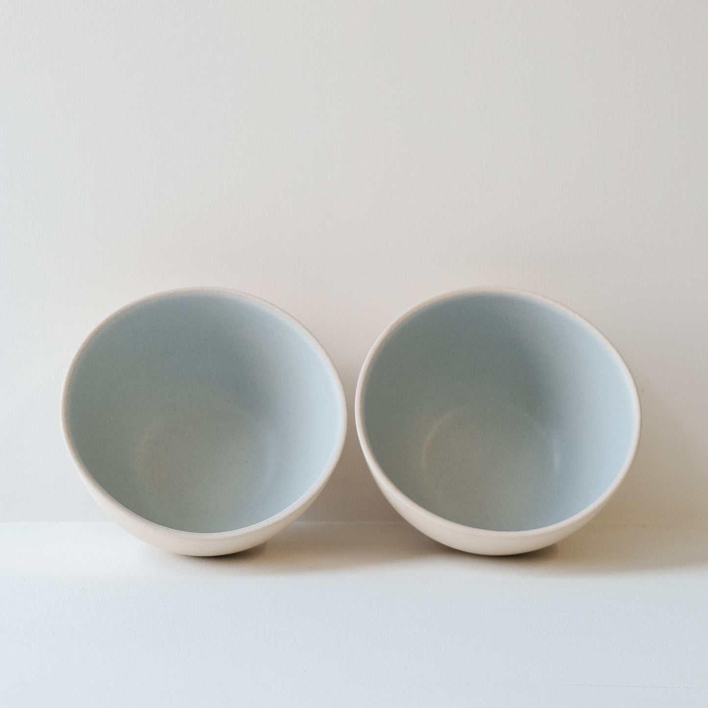 Everyday Cereal Bowl White & Linen Blue - Set of 2 SECONDS