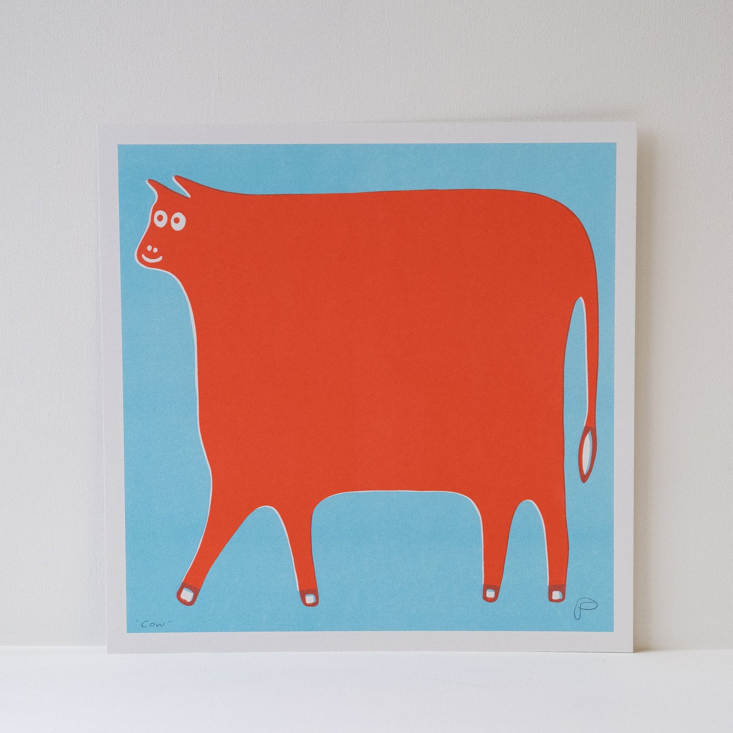 Riso Print - Red Cow