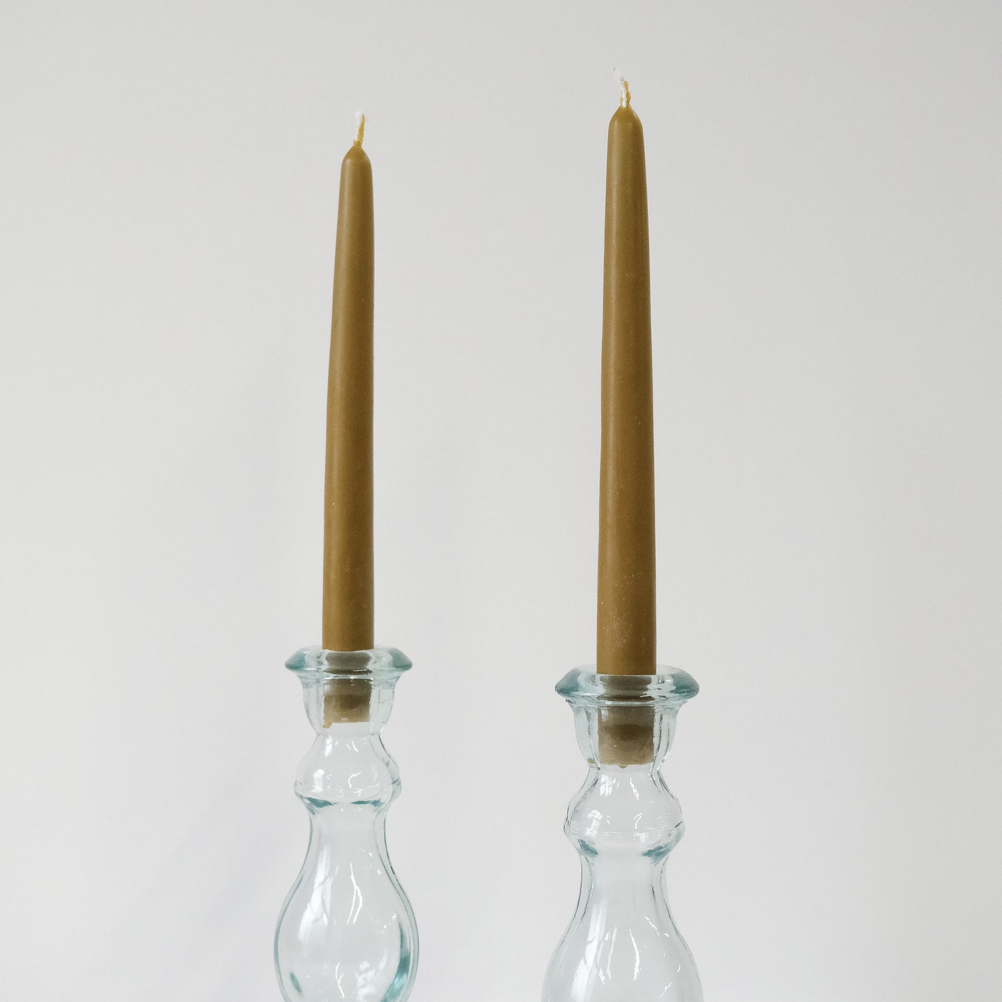 Tapered set of beeswax Dinner Candles - Olive