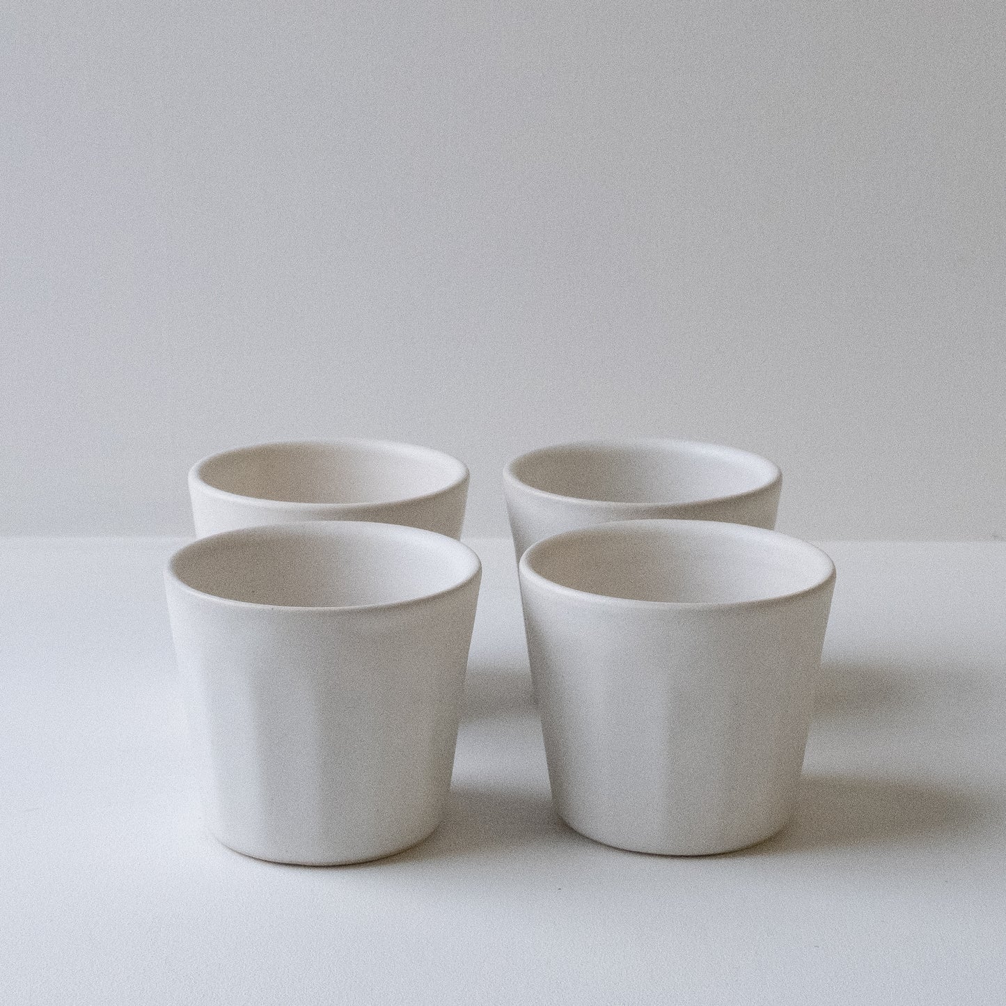 Faceted Matte White Flat White - Set of 4 SECONDS - DOR & TAN