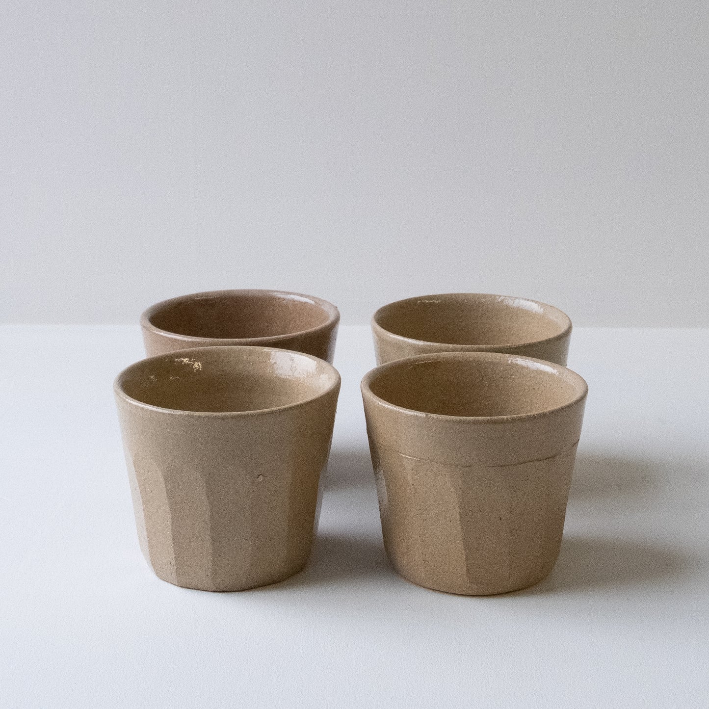 Faceted Oat Flat White - Set of 4 SECONDS - DOR & TAN