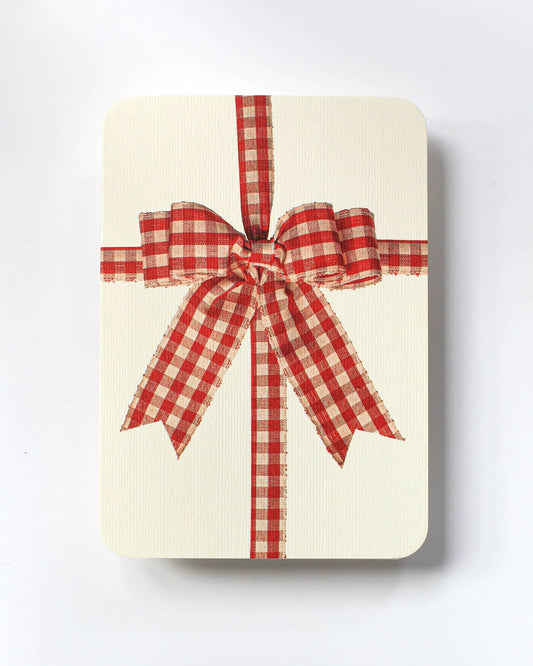 Greeting Card - Red Gingham Bow