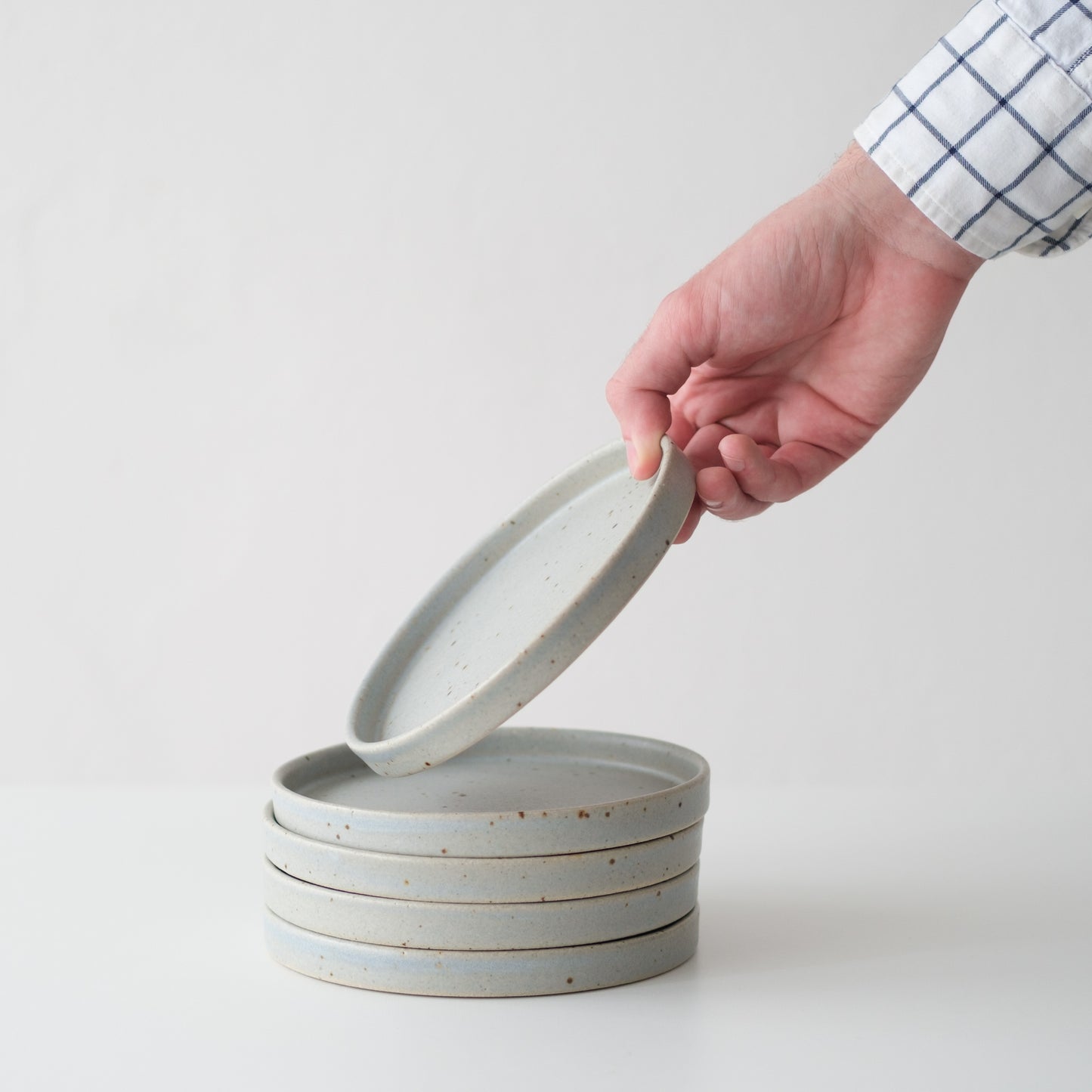 Everyday Cake Plate - Linen Blue & Speckled