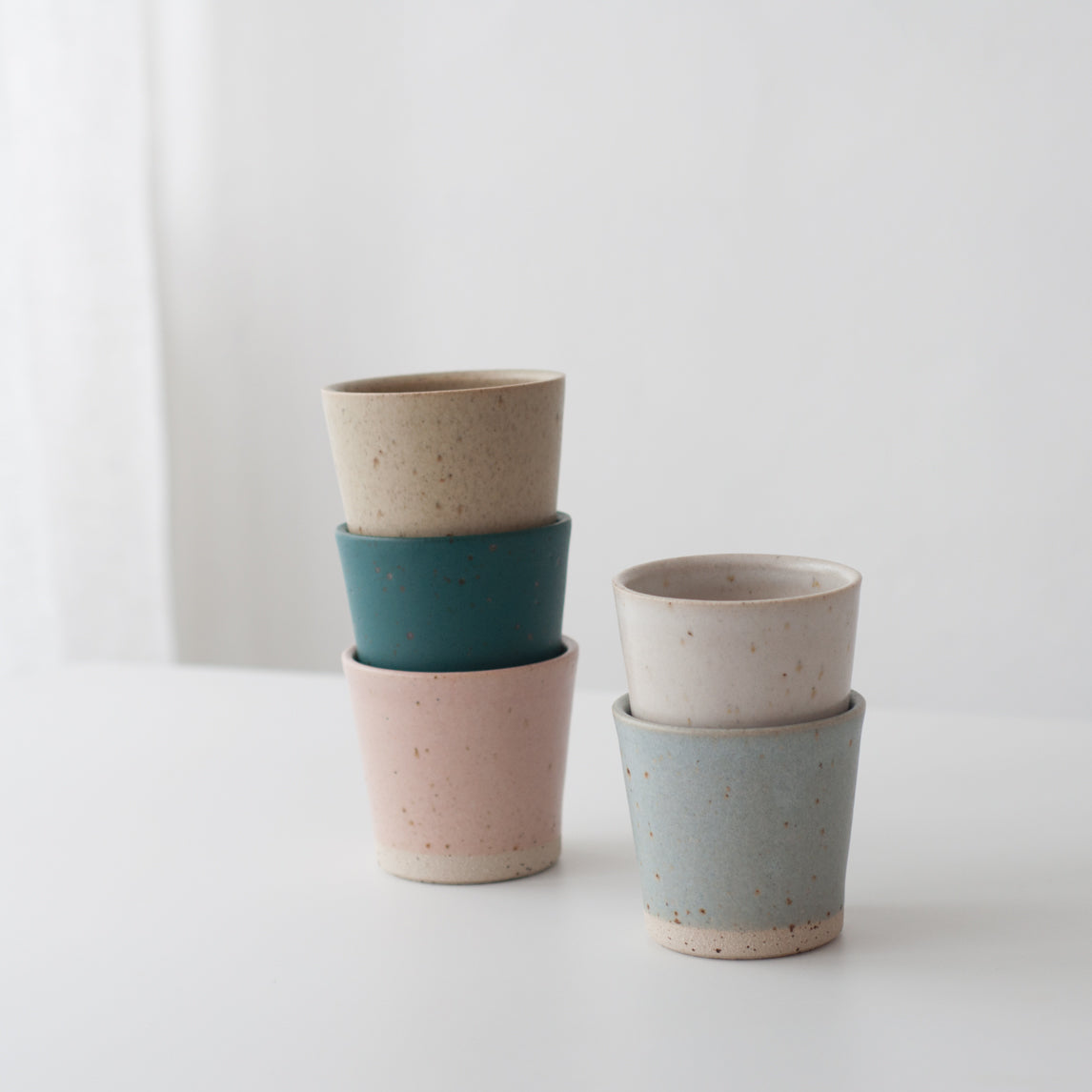 Beaker - Matte White & Speckled, Beaker - DOR & TAN | Contemporary Handmade Tableware