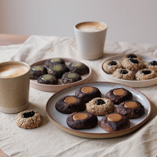 Chocolate Peanut & Biscuit Butter Thumbprint Cookies (vegan or vegetarian)