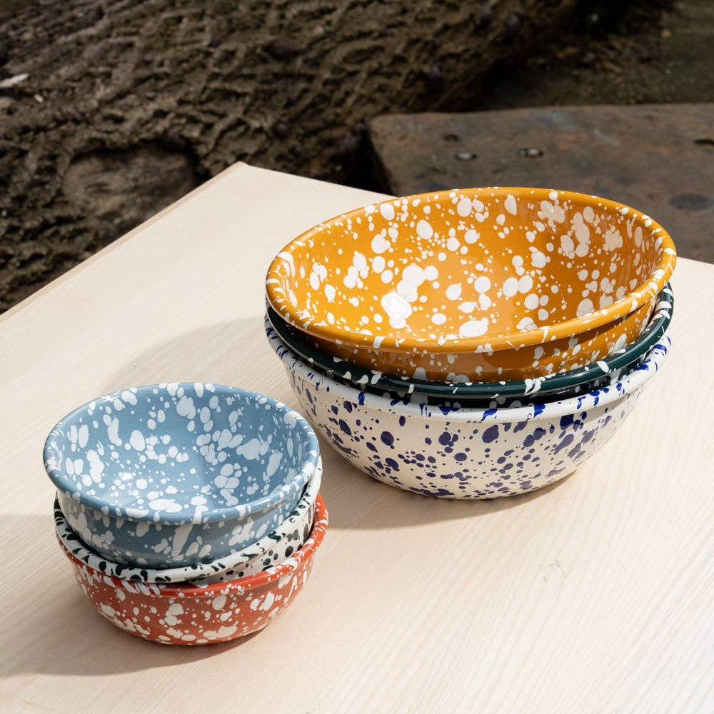 Enamel small bowl - Blue and White Splatter