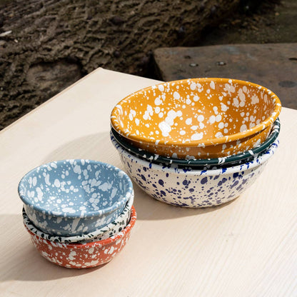 Enamel small bowl - Blue and White Splatter