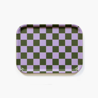 Olive & Lavender - Checkered rectangle serving tray