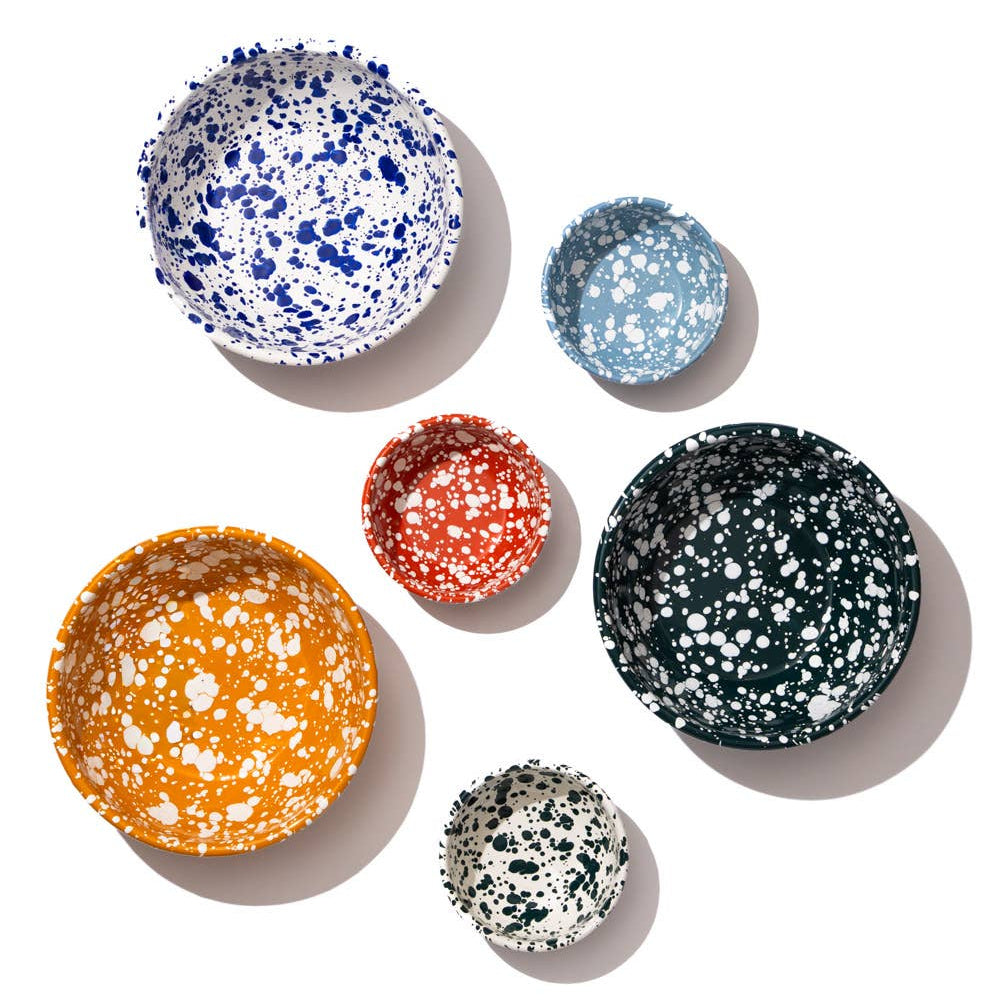 Enamel small bowl - Terracotta and White Splatter