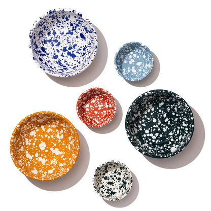 Enamel small bowl - Blue and White Splatter