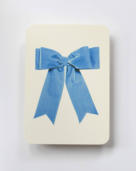 Greeting Card - Baby Blue Velvet Bow