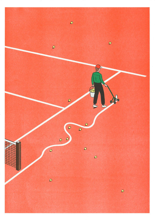 A3 Risograph print - Roland-Garros by Simon Bailly