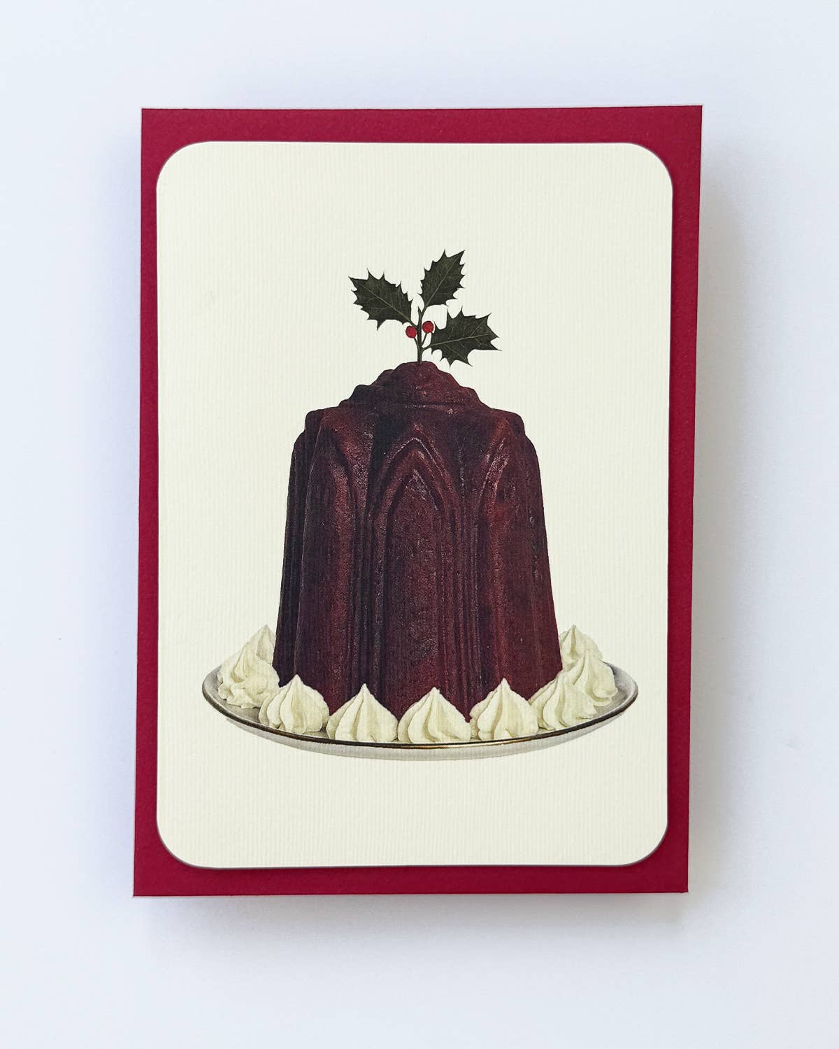 Set of 6 Greeting Cards - Christmas Plum Puddings Mixed