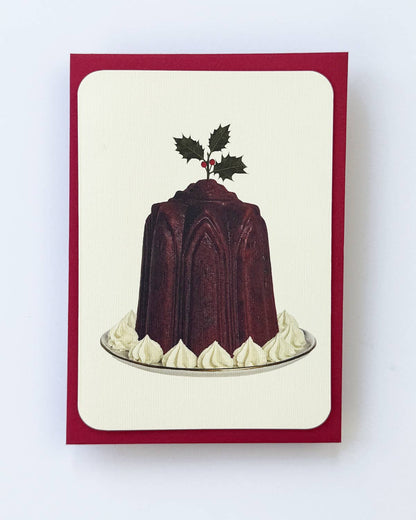Set of 6 Greeting Cards - Christmas Plum Puddings Mixed