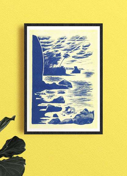 A3 Risograph print - Island of Bréhat by Antoine Cossé