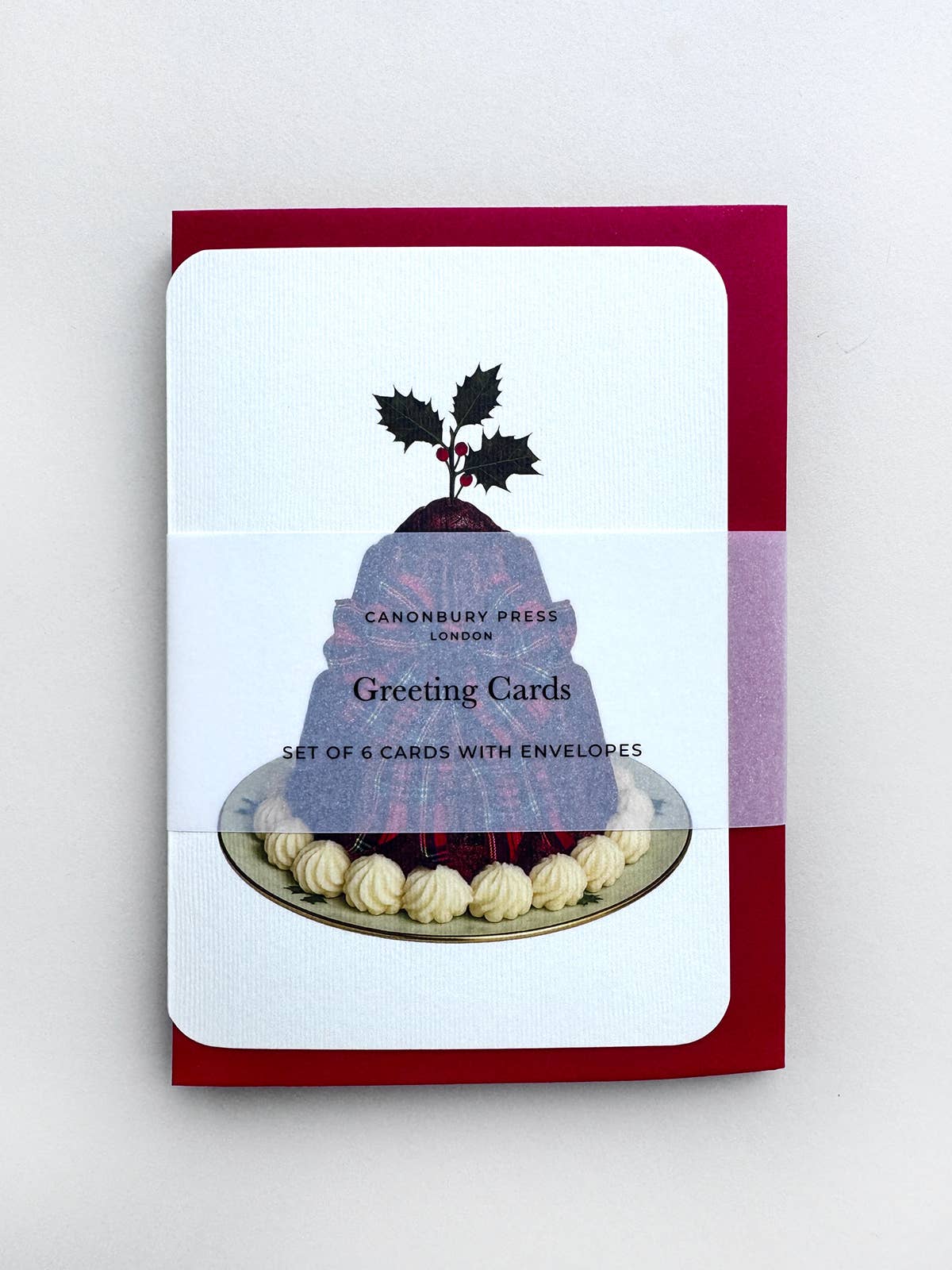 Set of 6 Greeting Cards - Christmas Plum Puddings Mixed