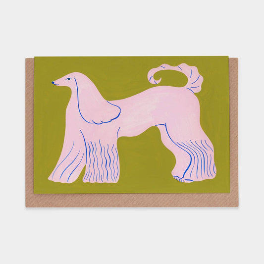 Card - Pink Afghan Hound