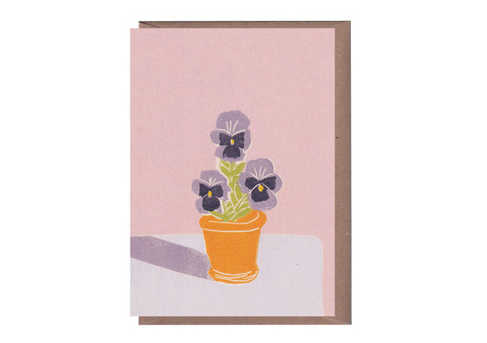 Greeting Card - Pansies