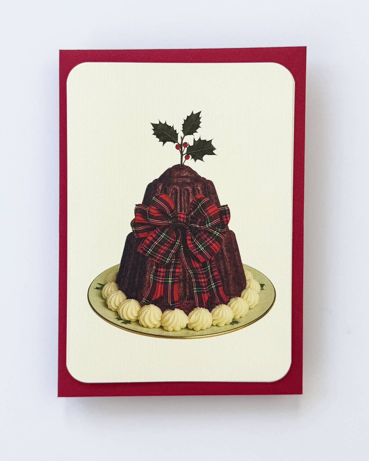 Set of 6 Greeting Cards - Christmas Plum Puddings Mixed