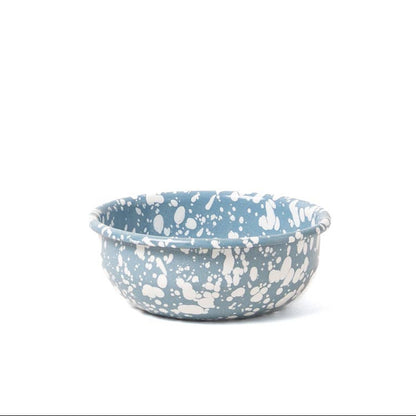 Enamel small bowl - Blue and White Splatter