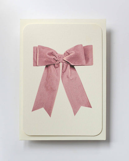 Greeting Card - Baby Pink Velvet Bow