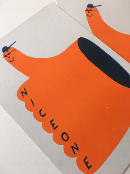 Riso print (A4) - Nice One Thumbs Up