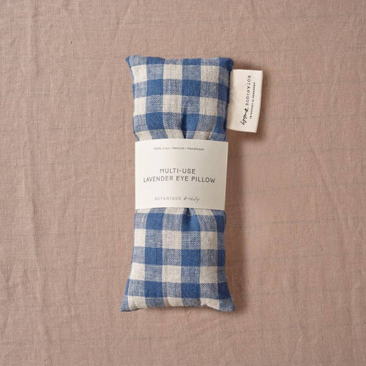 Multi-Use Lavender Eye Pillow - Blue Gingham Linen