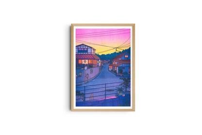 A3 Risograph print  - Nowhere in Japan by Liam Cobb