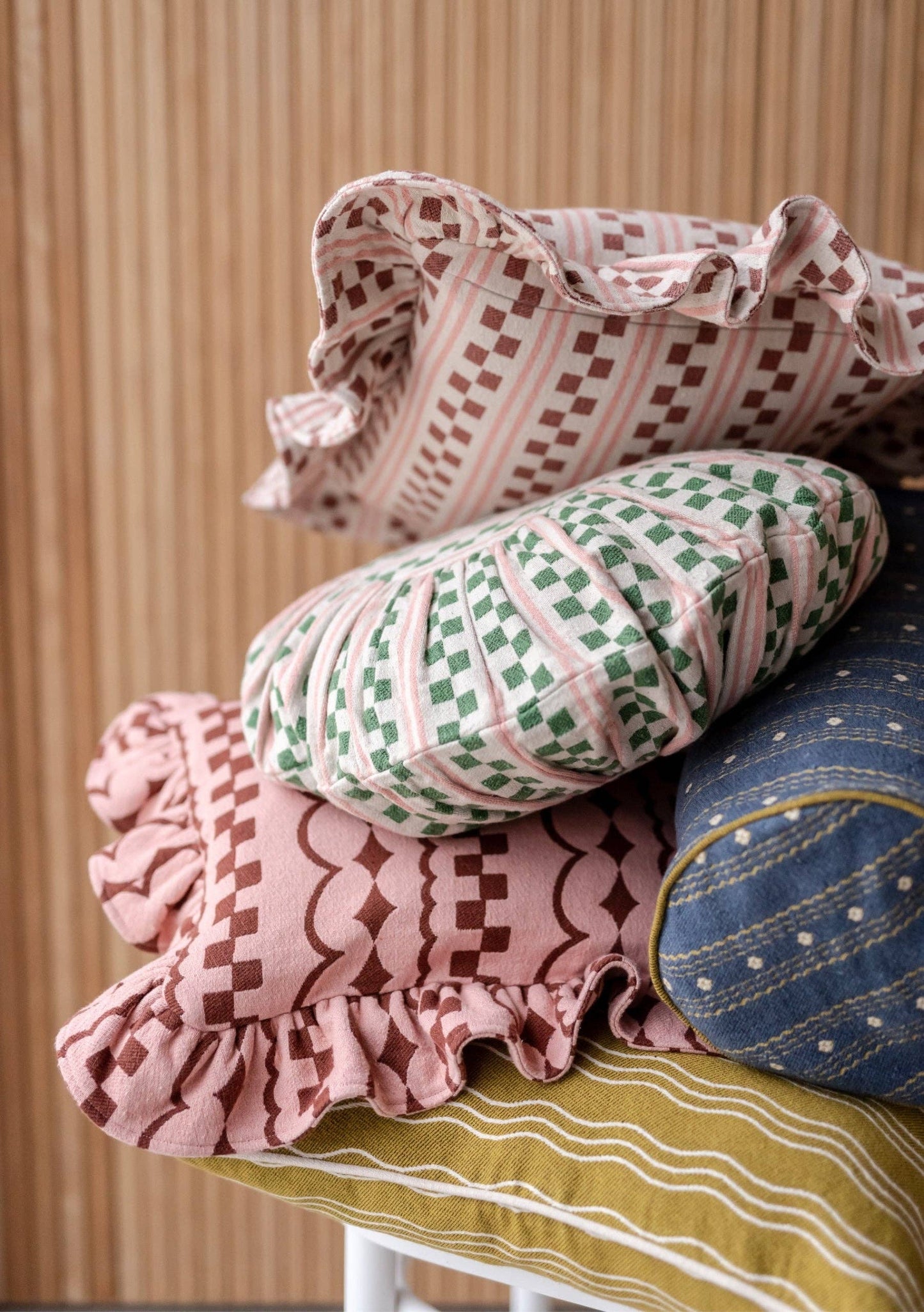 Cotton Cushion Cover - Pink Stripe