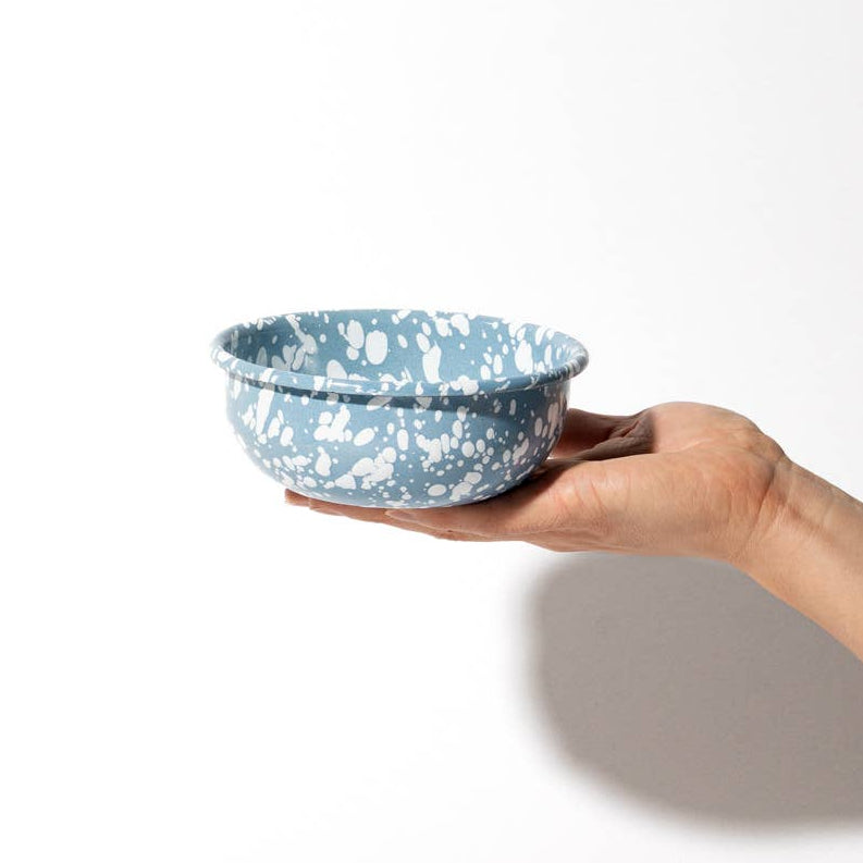 Enamel small bowl - Blue and White Splatter