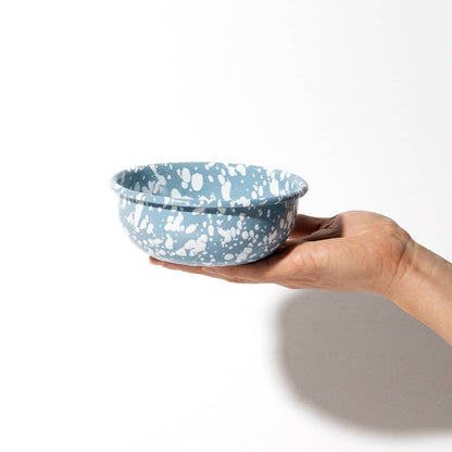 Enamel small bowl - Blue and White Splatter