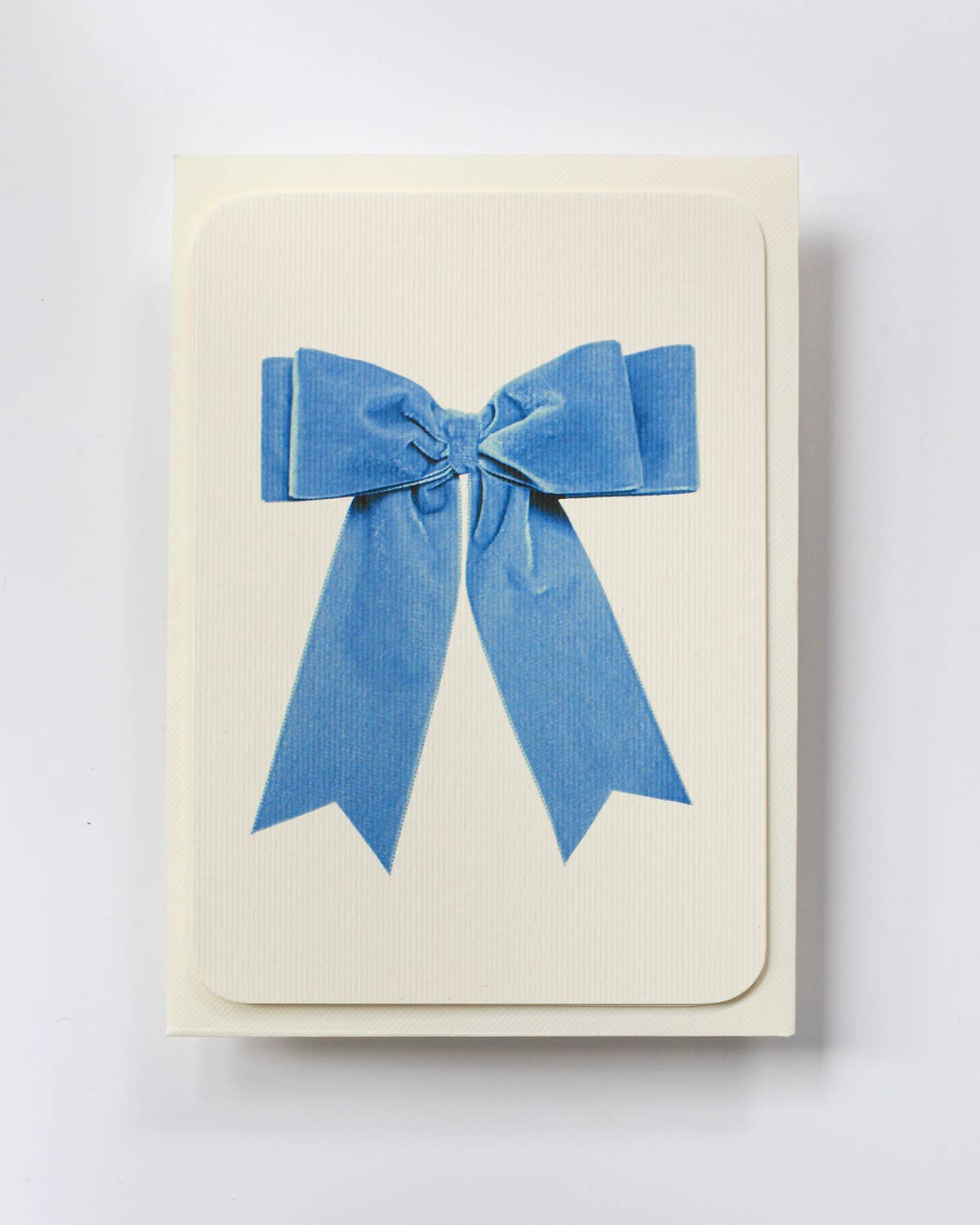 Greeting Card - Baby Blue Velvet Bow