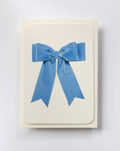 Greeting Card - Baby Blue Velvet Bow