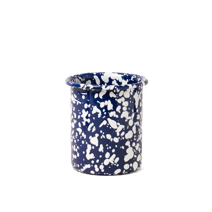 Enamel Utensil Pot - Blue and White Splatter