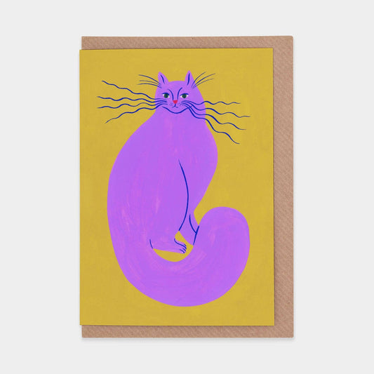 Card - Electric Whiskers Purple Cat